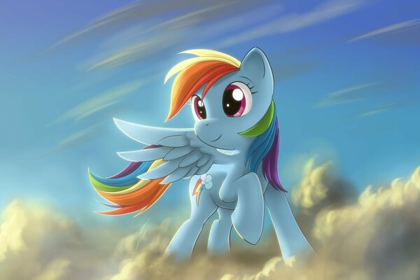 May little pony in fluffy clouds