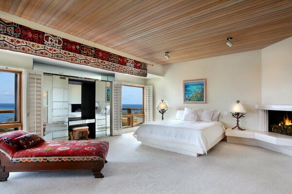 Interior design della camera da letto in stile orientale