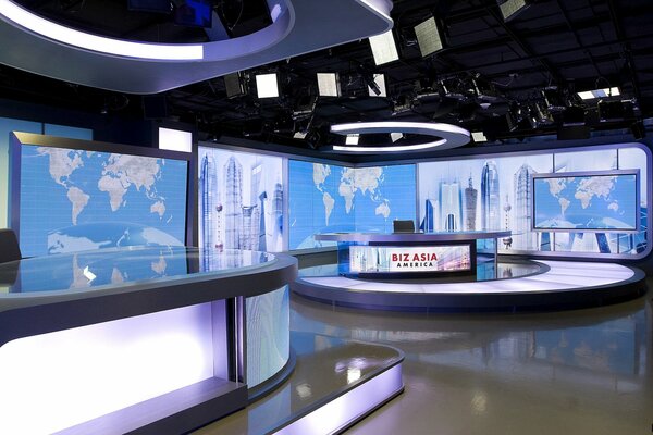 Intérieur du Studio de télévision à la télévision centrale dans une couleur élégante