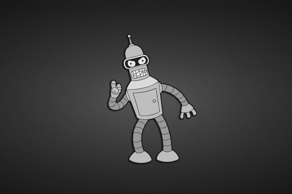 An evil robot with an antenna on top of its head