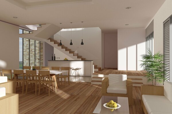 Stylish villa interior and stylish design