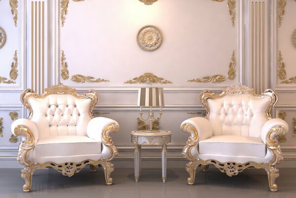 Fotele we wnętrzu w stylu klasycznym