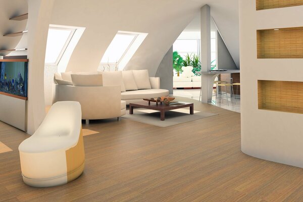 Design of the room in white tones