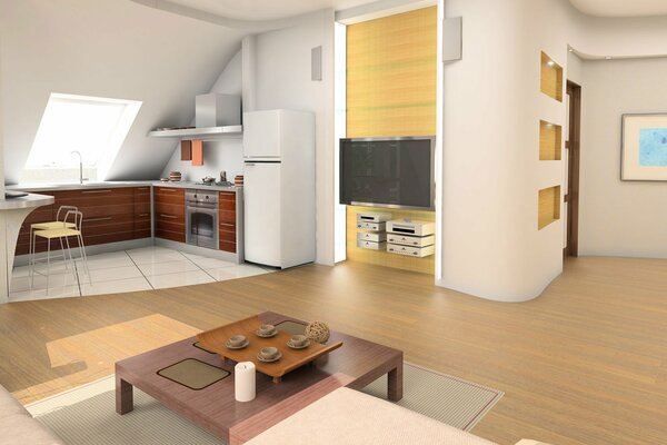 Kitchen design in bright colors