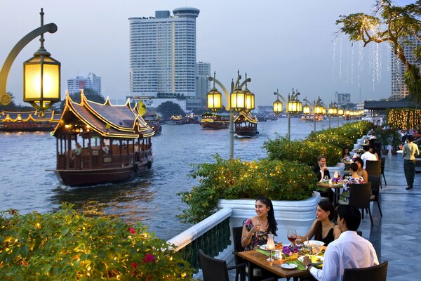 Tailandia Bangkok ciudad Restaurante al aire libre