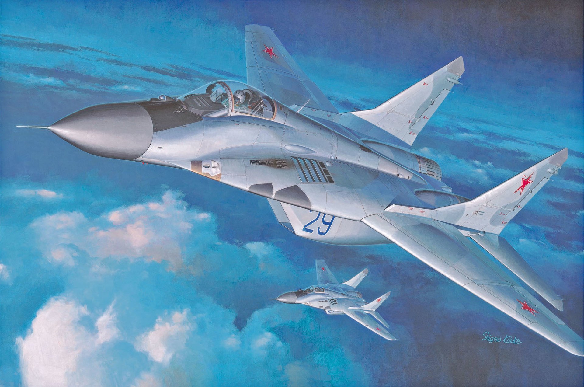 oviet mig-29 art airplane fulcrum supports dot