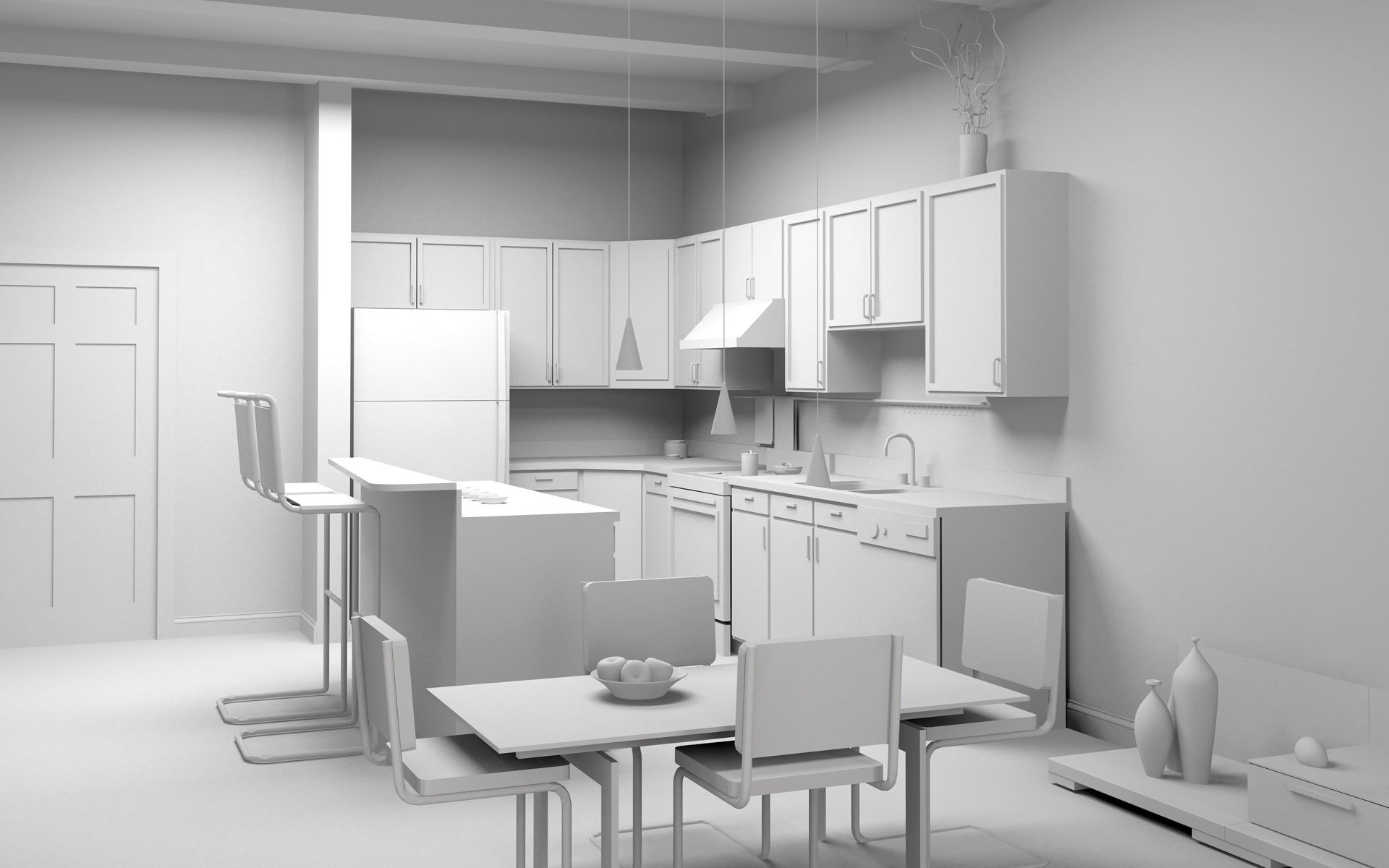 estilo diseño proyecto cocina habitación muebles interior fondo claro