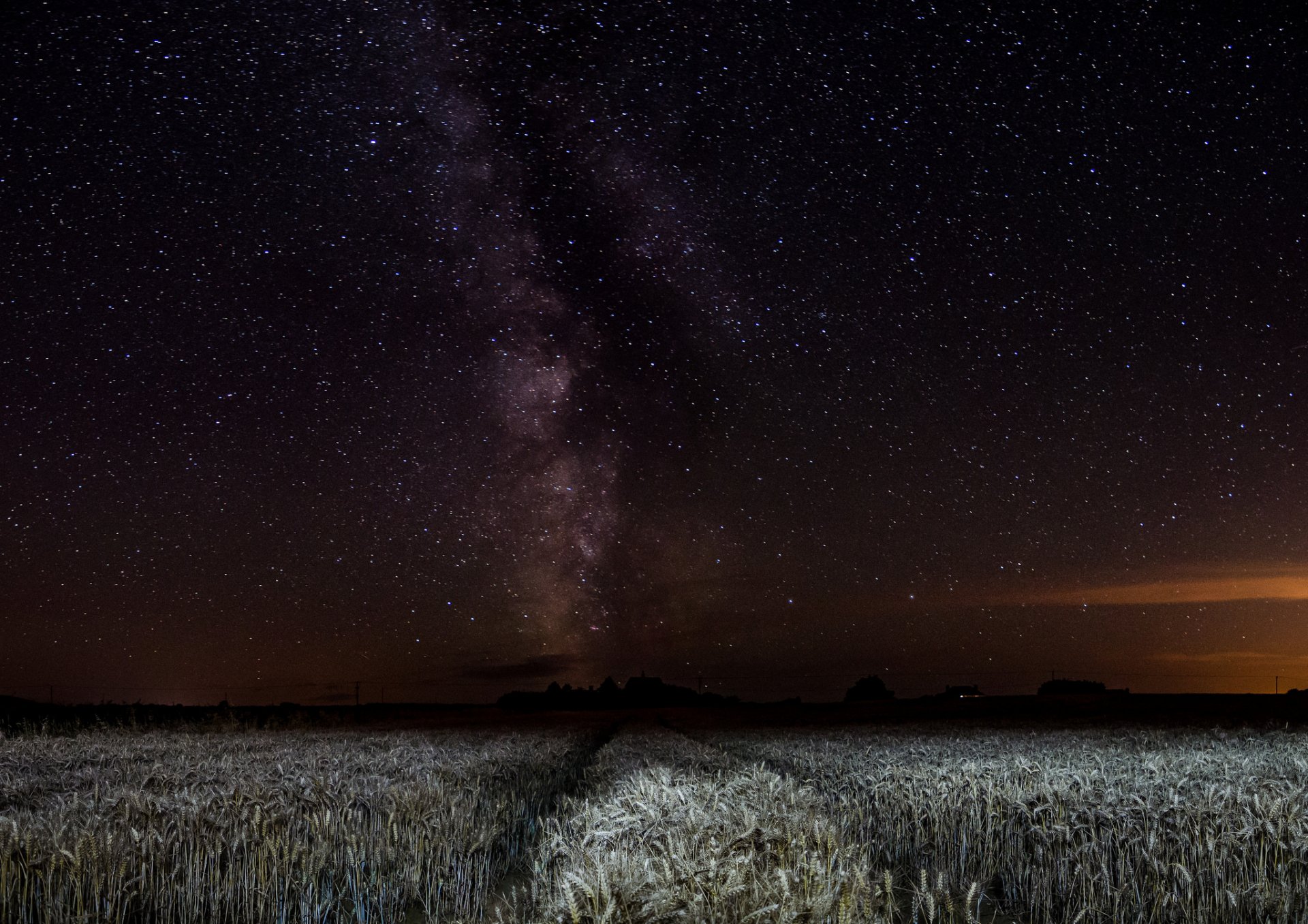 espacio estrellas noche vía láctea campo