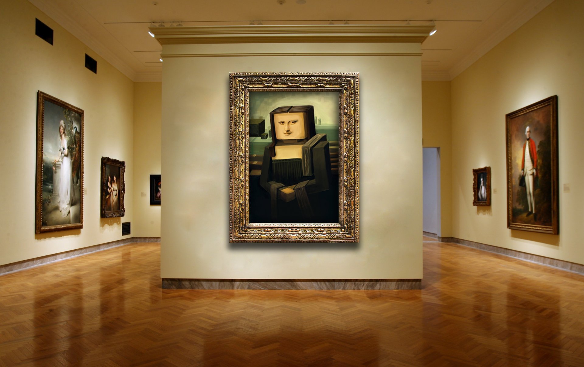 gallery wall painting mona lisa cubism