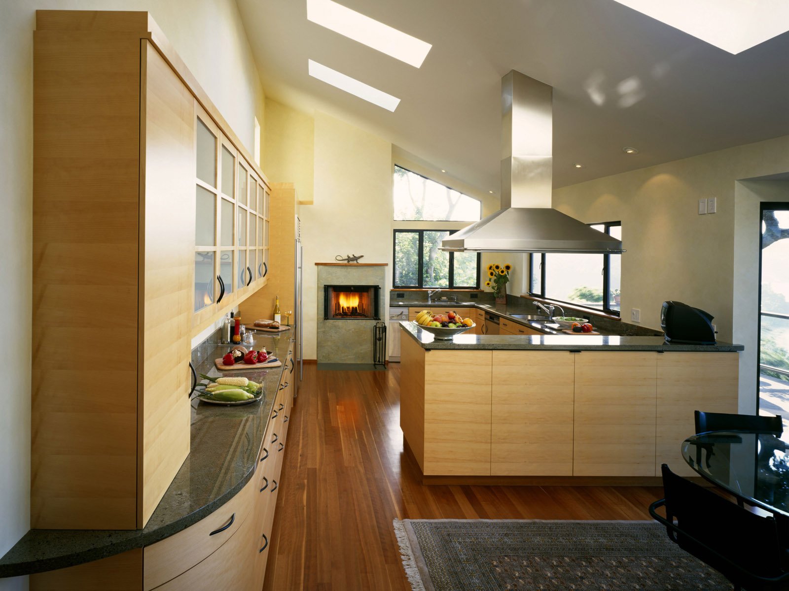 kitchen fireplace cool design