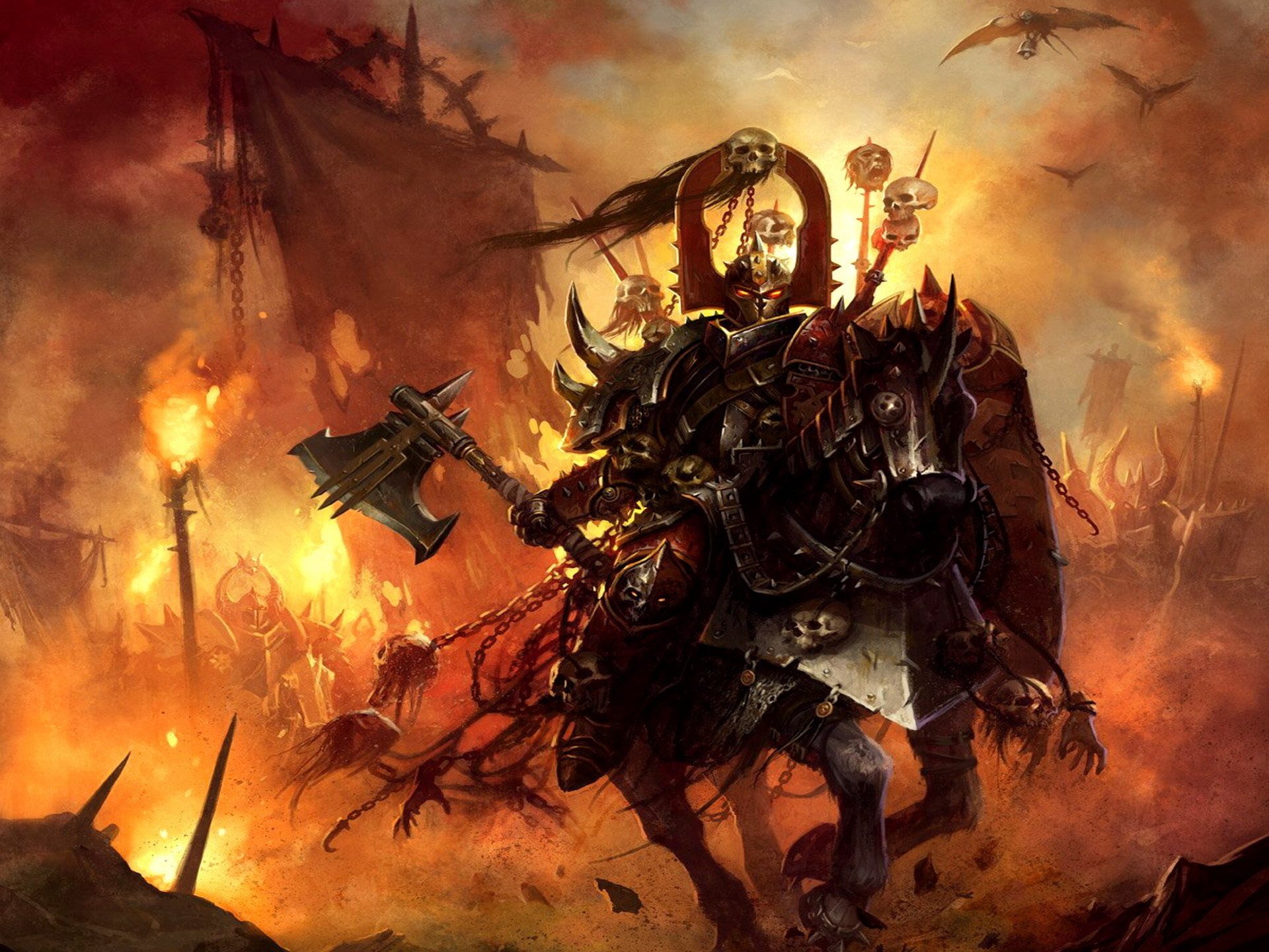 warhammer the champion of khorne warrior chaos knight