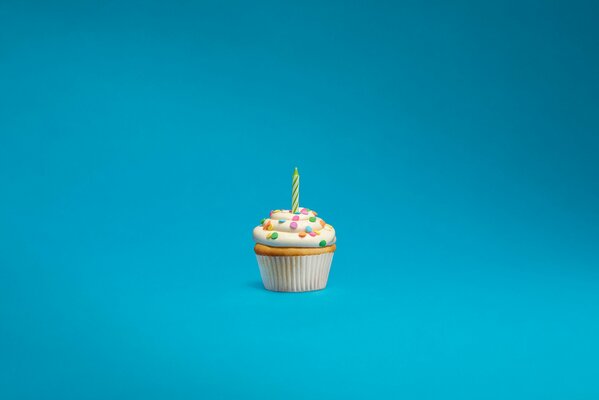 Cupcake On a bright blue background