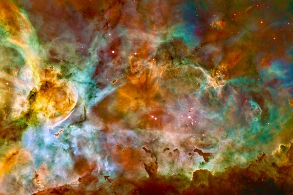 The Keel Nebula in outer space in colors