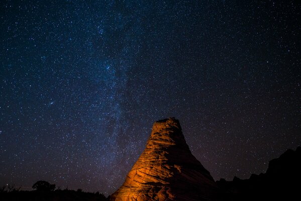 National Monument in Arizona against the Milky Way