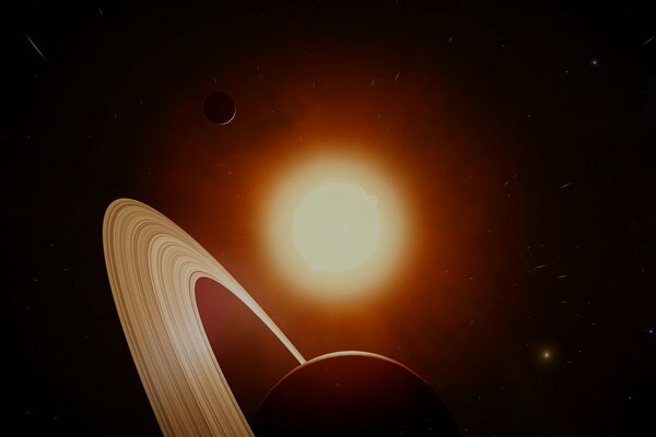 Słońce obok planet Układu Słonecznego