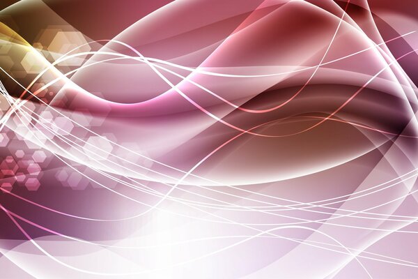 Abstract transparent pink curves