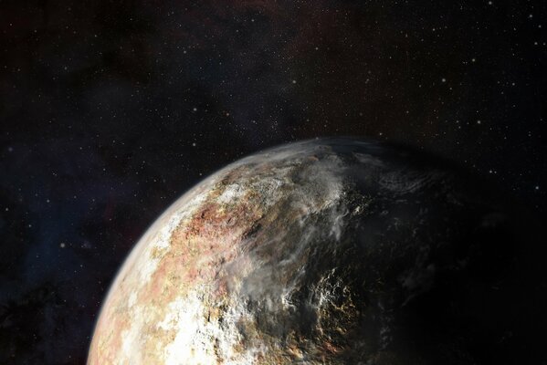 Il pianeta Plutone sullo sfondo del cosmo nero