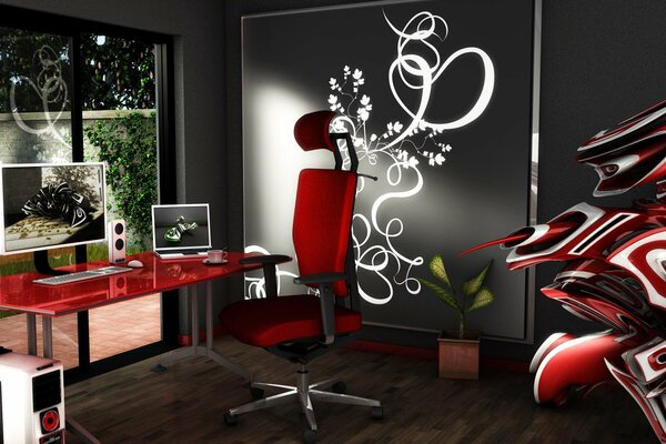 Design of your work area, stylish interior