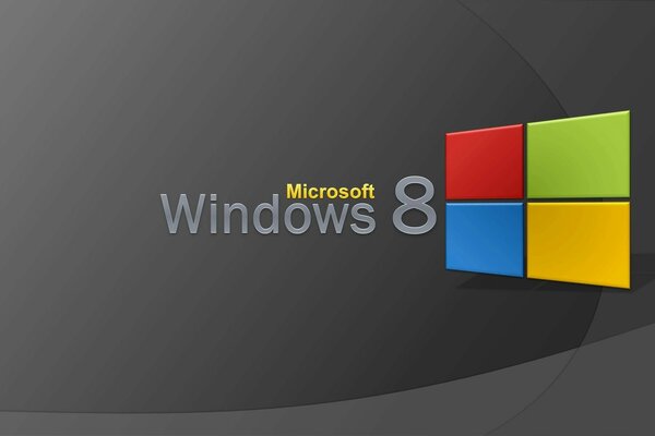 Логотип microsoft windows 8 на сером фоне