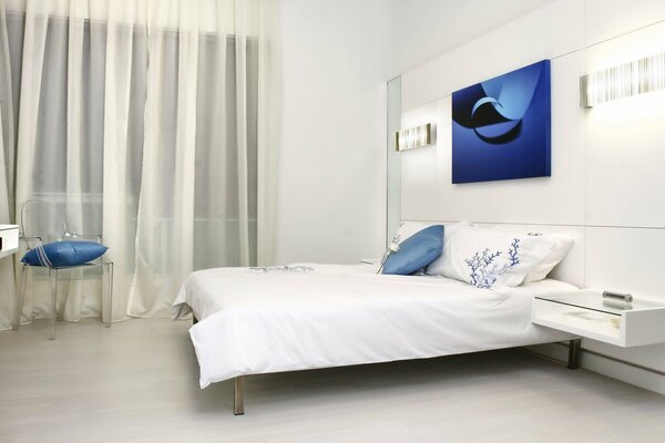 Bedroom in white tones