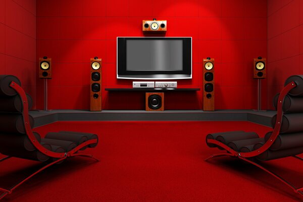 Interior design di un appartamento con TV