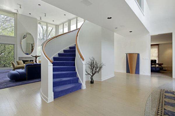 Bright house, spiral staircase