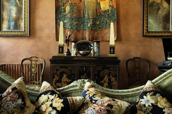 Antique interior tapestry antiques