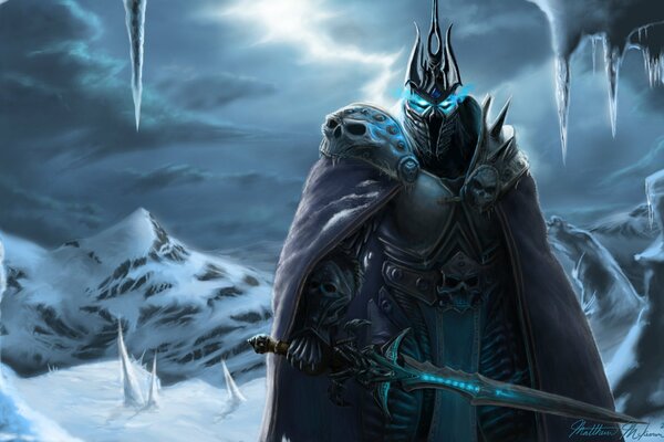 Fantasy Lich King in the ice