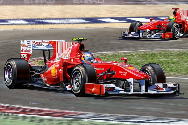 Coche de carreras ferrari en Tress