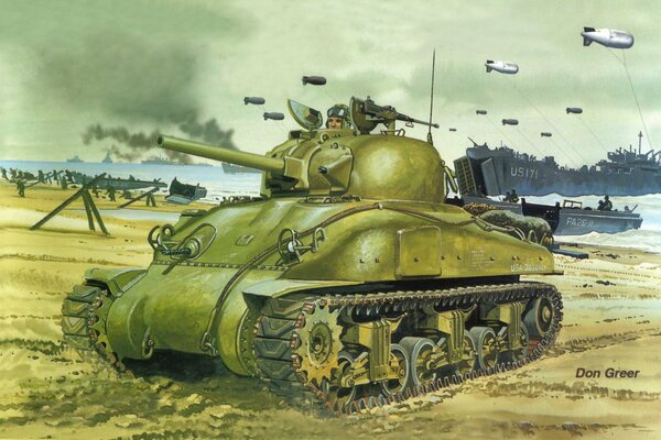 Основной американский средний танк, м-4 Шерман