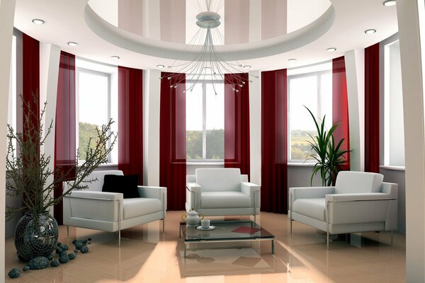 Bright living room internet design