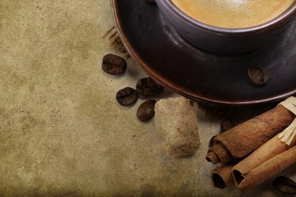 Tazza di caffè dell osservatore con cannella