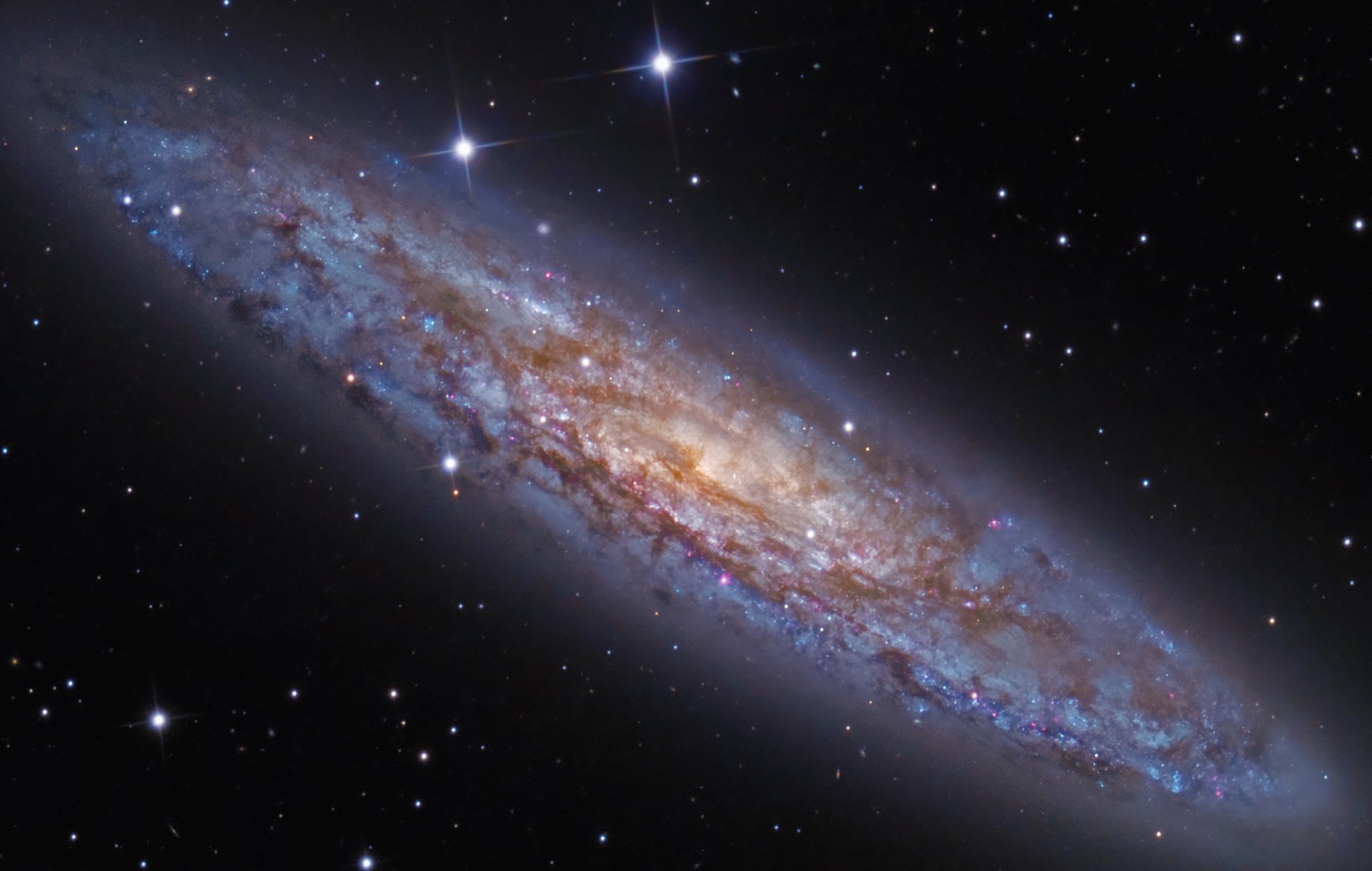 piral galaxy sculptor ngc 253 space