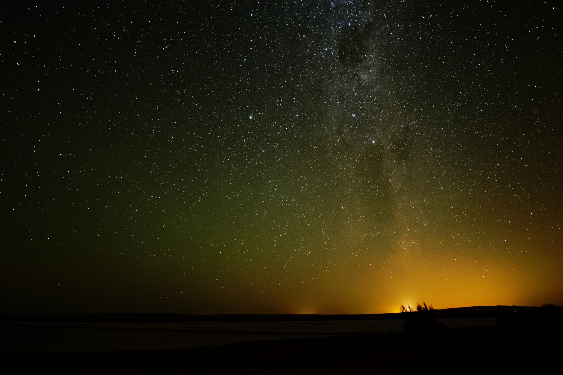 spazio stelle notte via lattea orizzonte