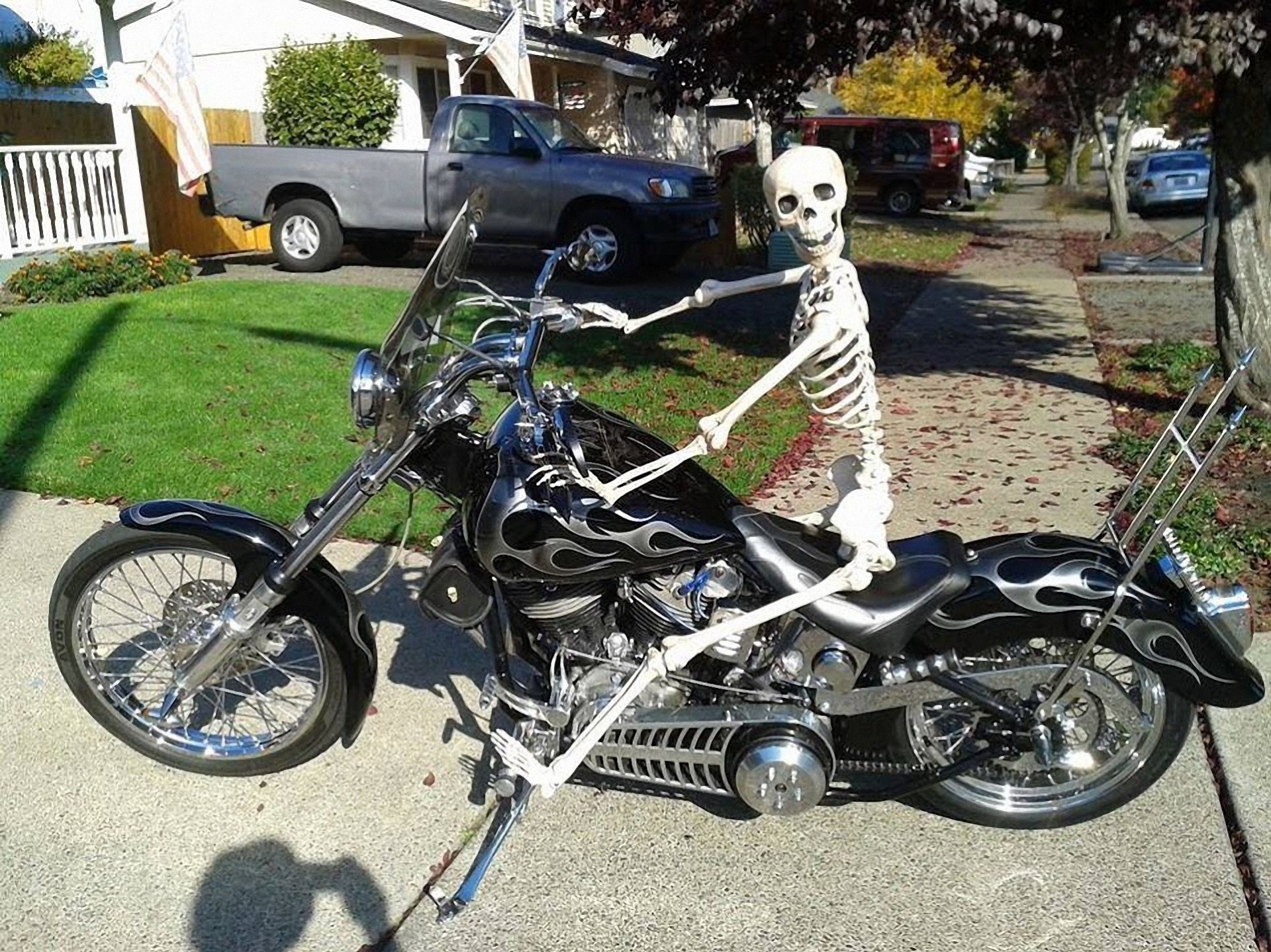 humor motorcycles skeleton