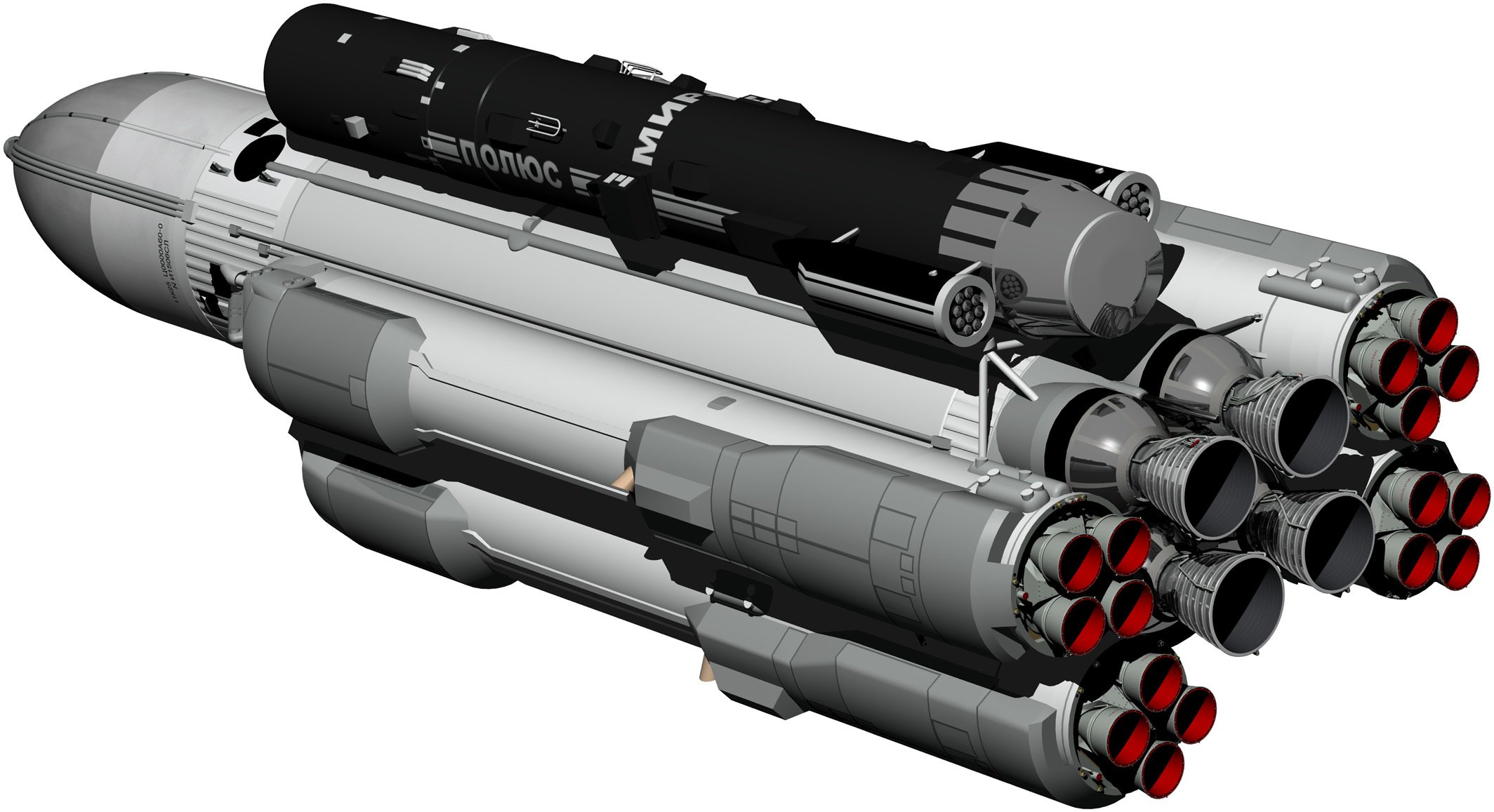 3d modello razzo buran spazio