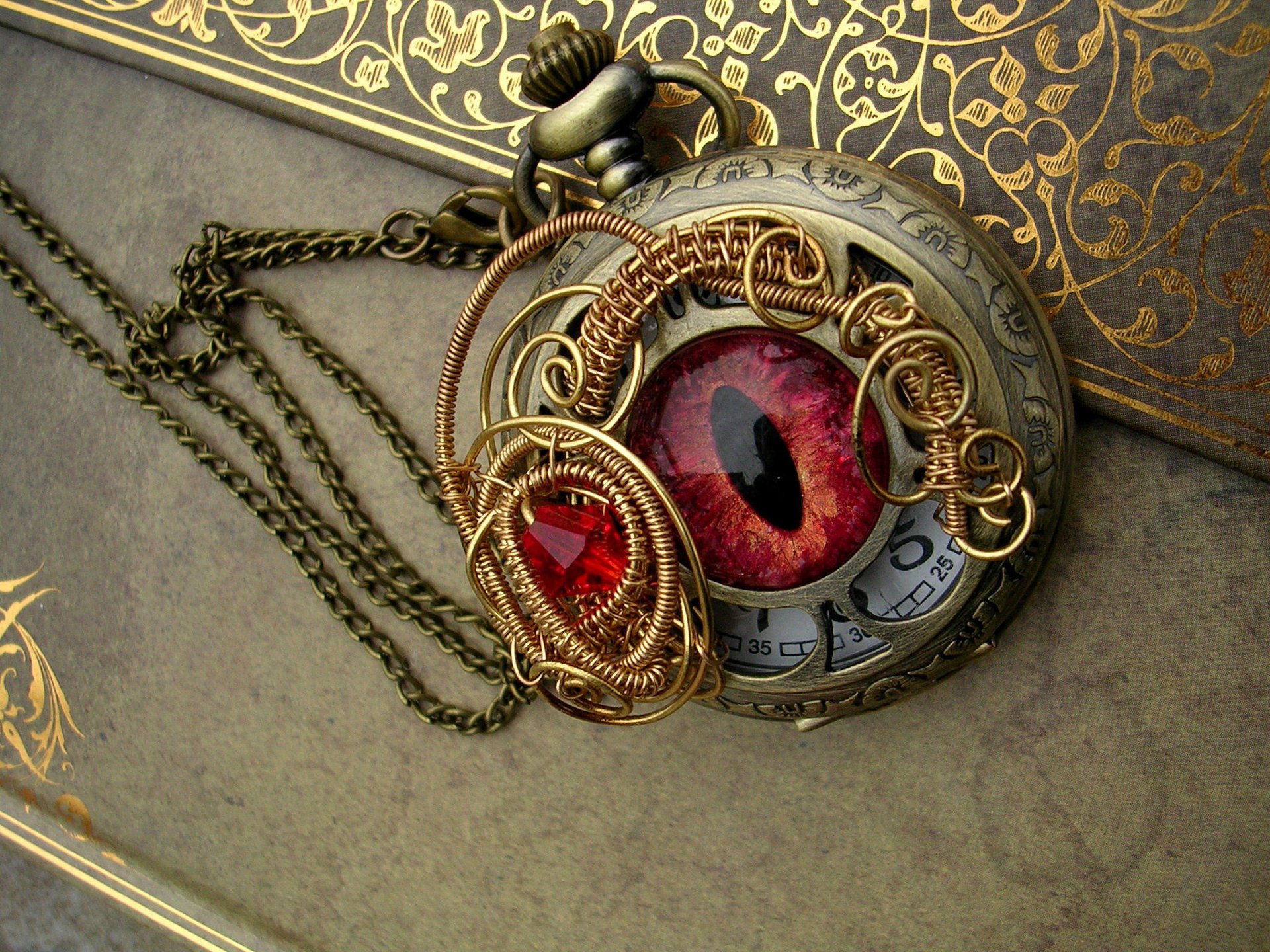 pendentif métal montre oeil modèle poche