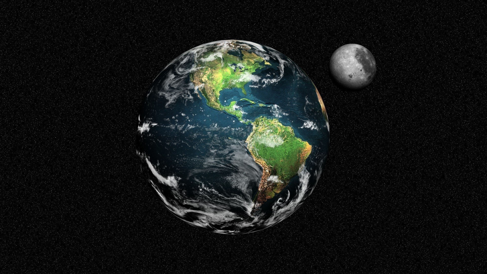 planeta tierra satélite luna espacio estrellas