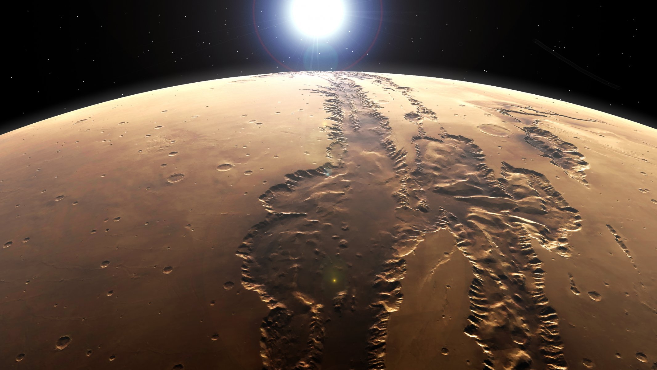 mars powierzchnia doliny mariner system kanionów