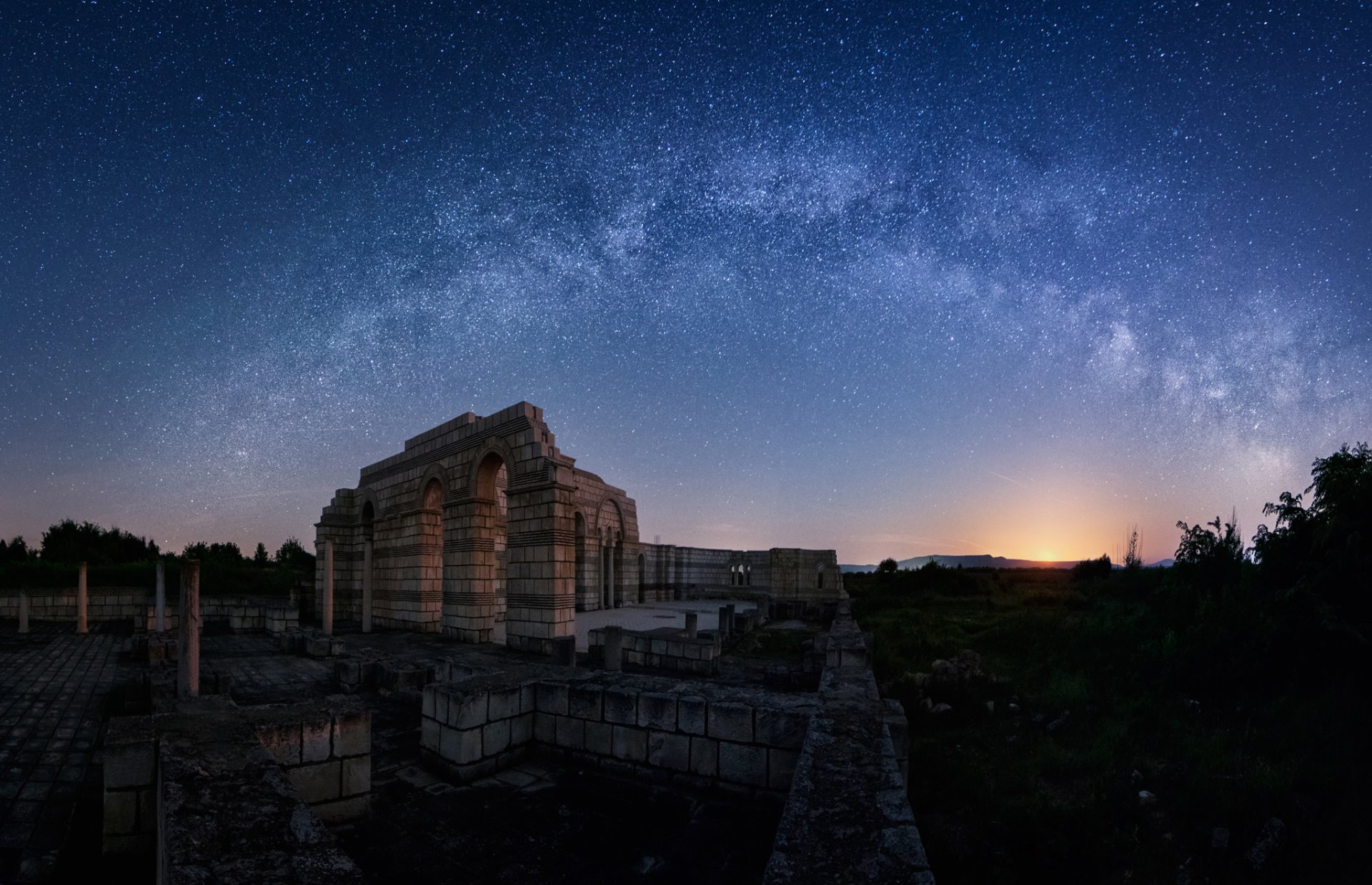 milky way bulgaria pliska great basilica moon ruin star mystery