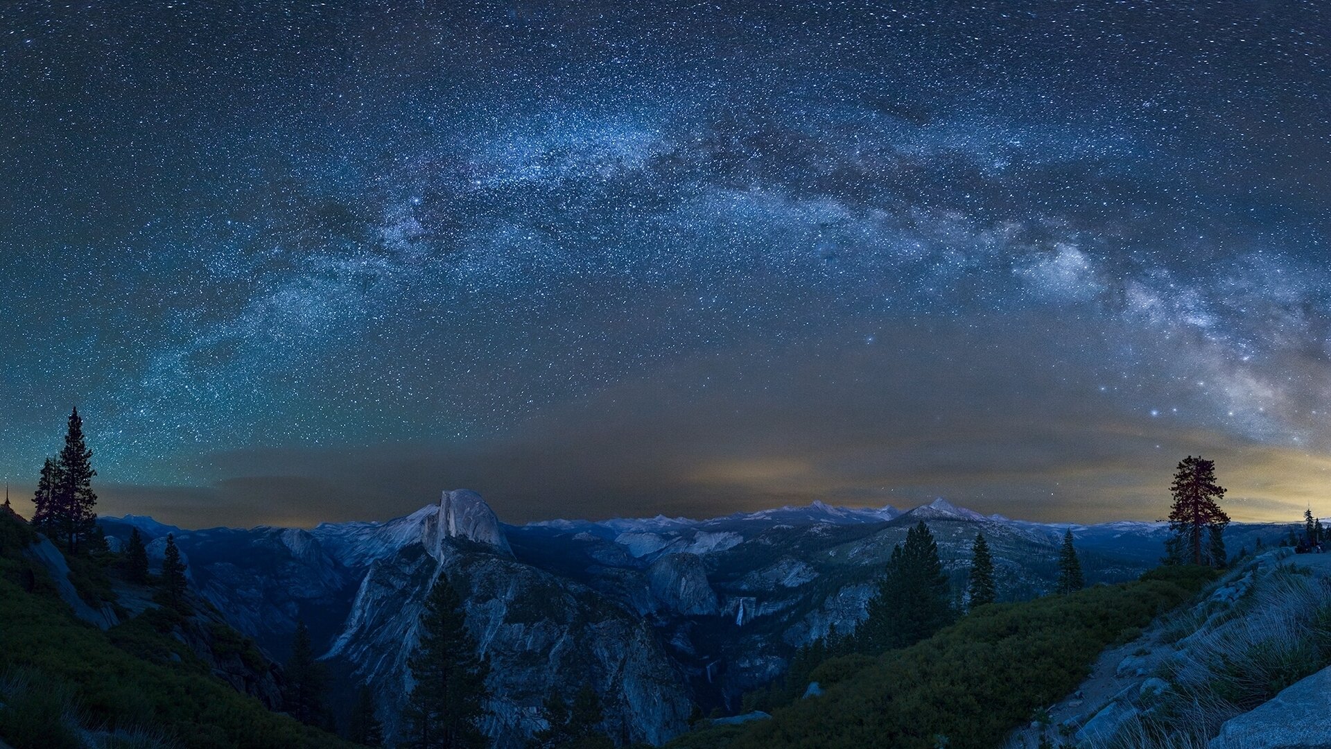 voie lactée glacier point parc national de yosemite californie yosemite ciel étoilé montagnes