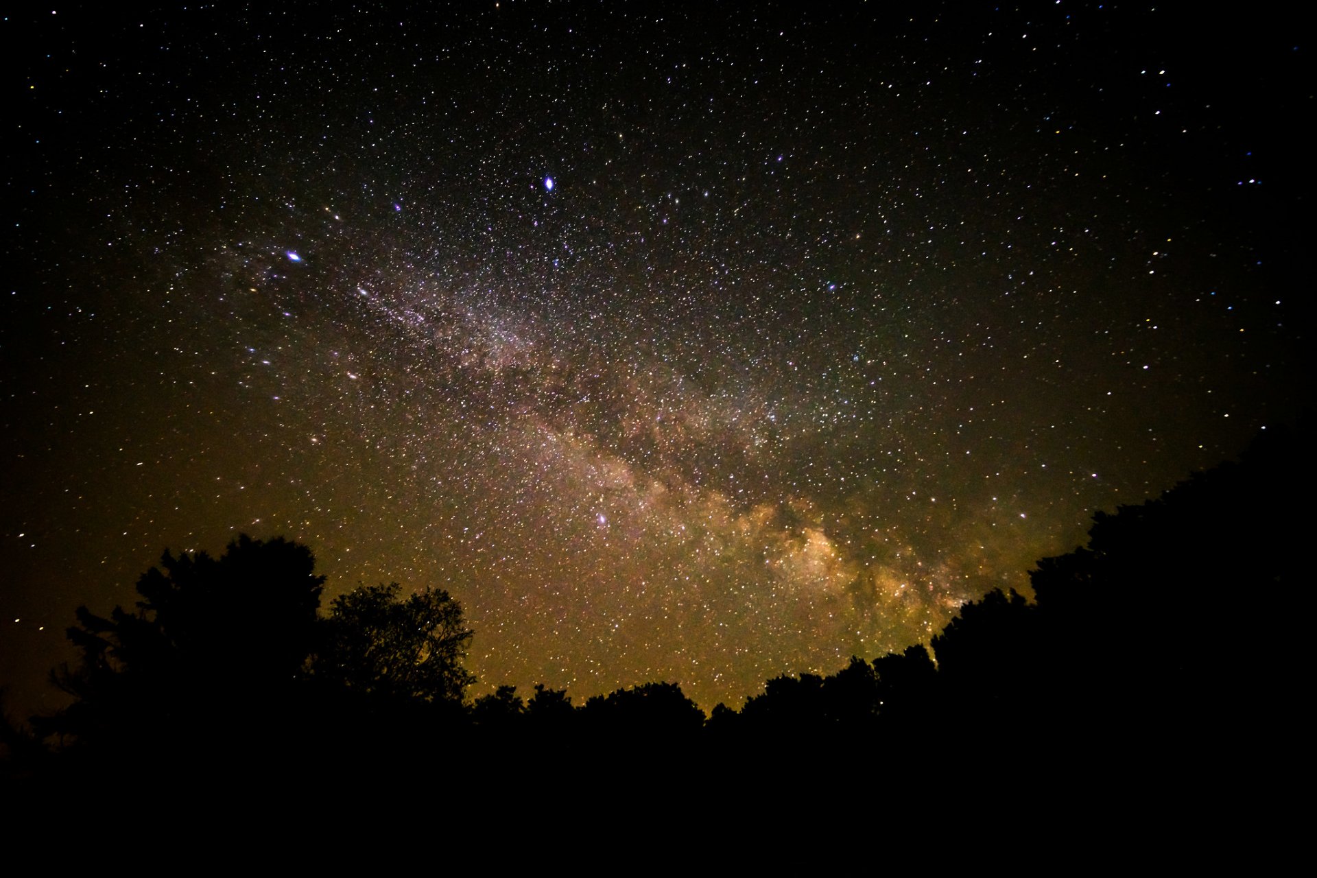 espacio estrellas noche espacio vía láctea sombras siluetas