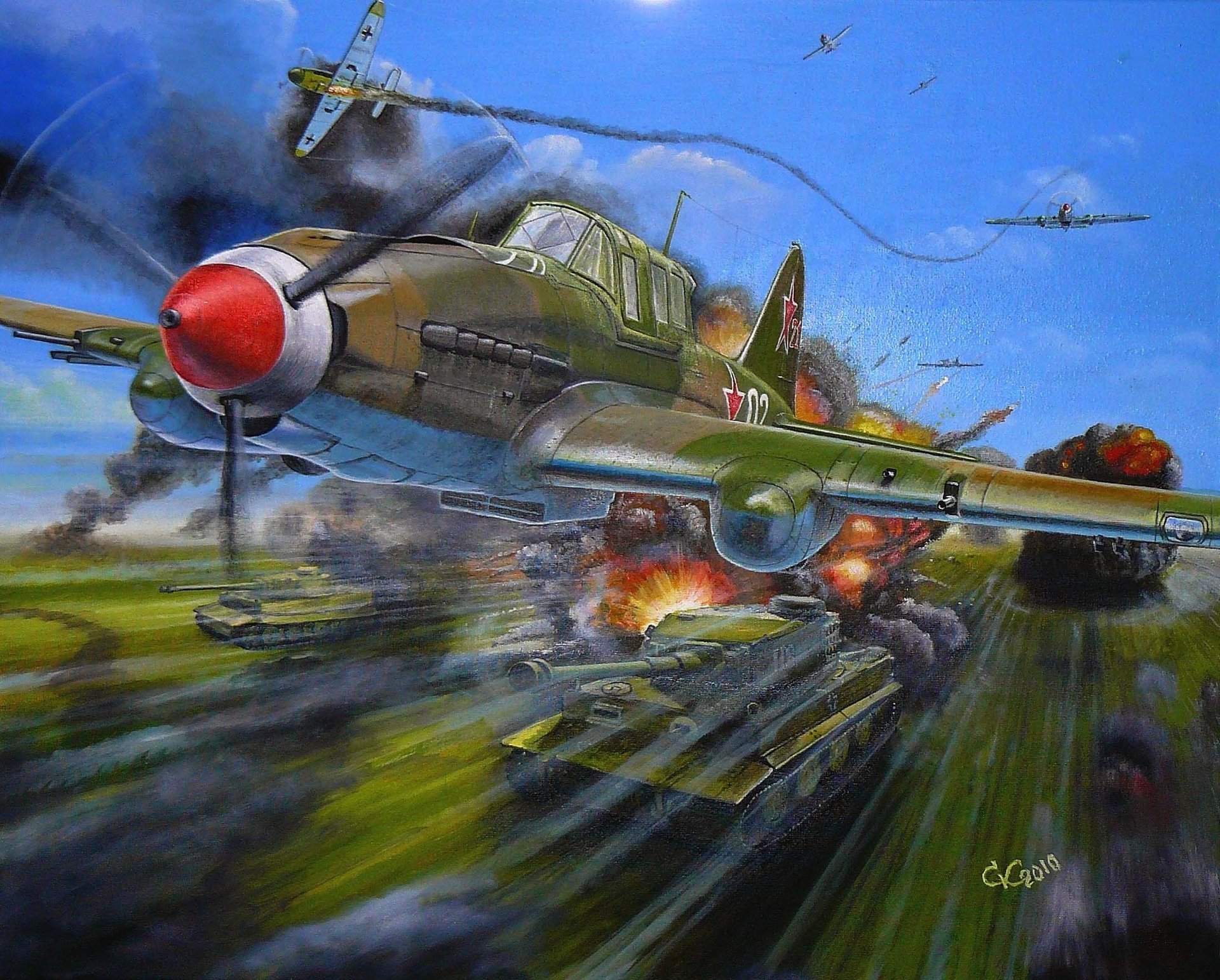 attack il-2 soviet times art the plane wwii