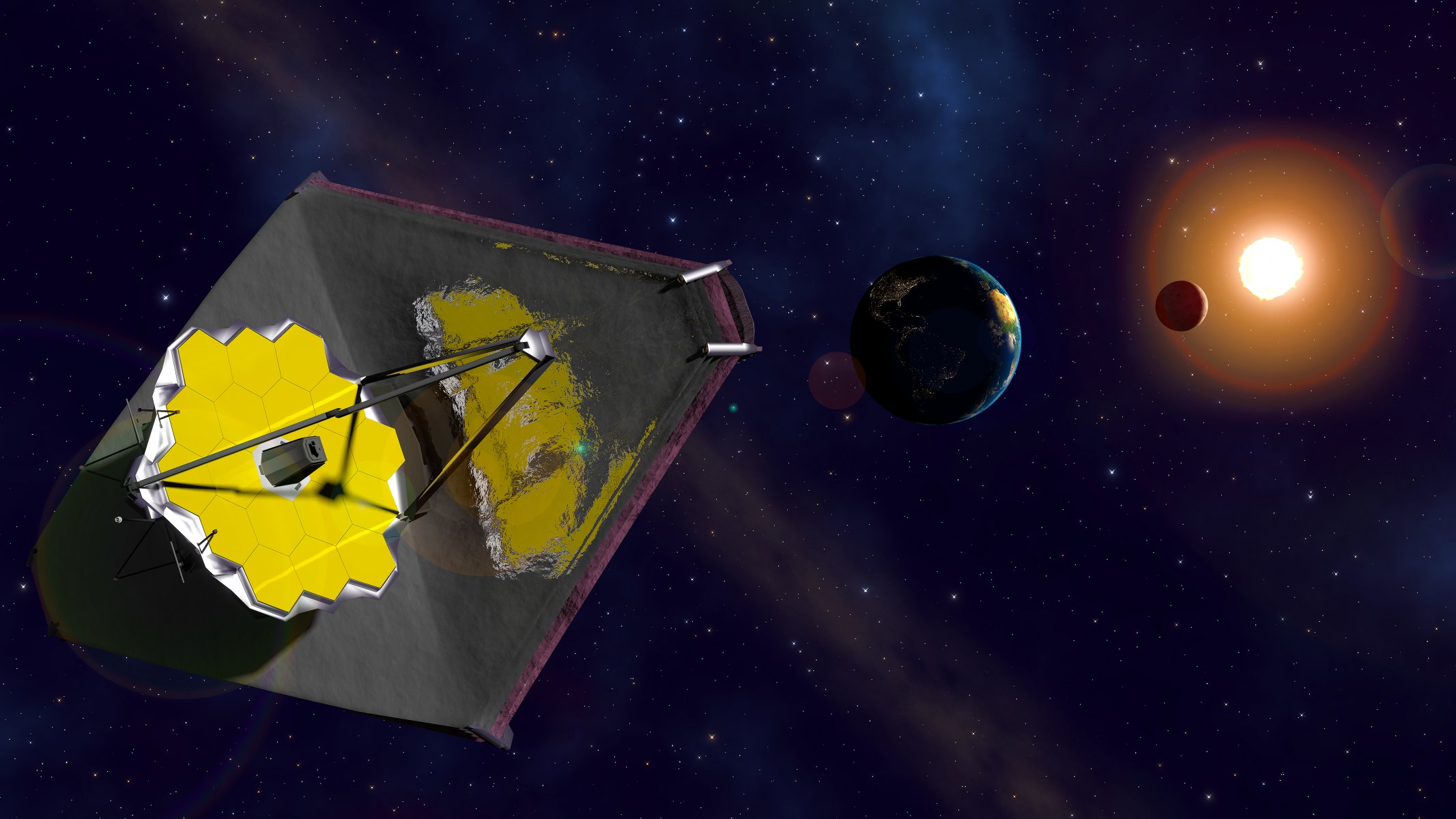 james webb space telescope telescope land sun space star