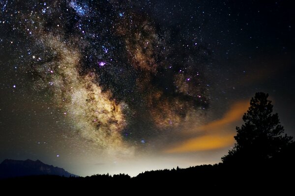 Paysage fantastique du ciel cosmique