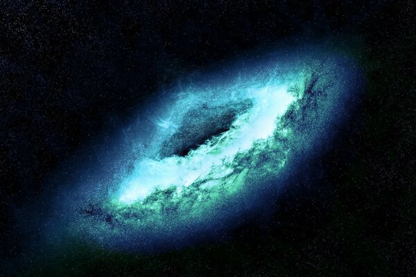 Turquoise galaxy in the infinite universe