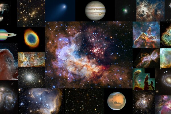 Planetas y estrellas en el espacio exterior