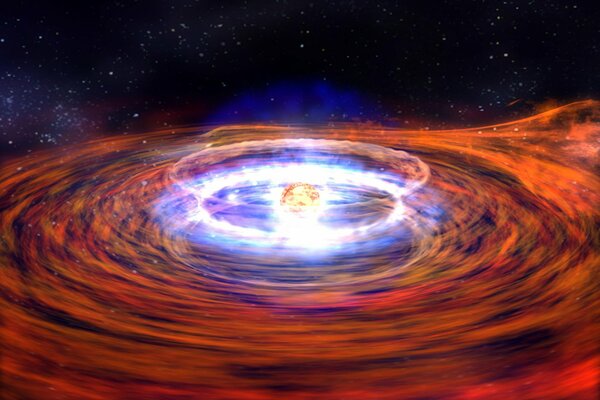 Rotación de gas en una Estrella de neutrones