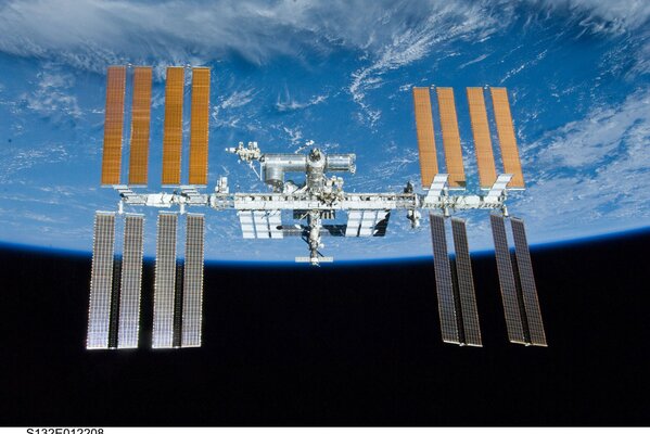 Space station orbits the Earth