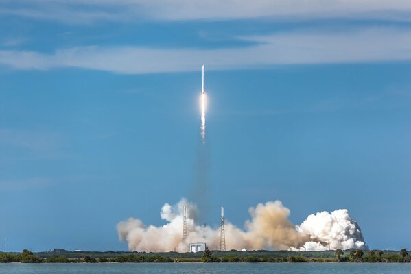 Launch of spaceships at the cosmodrome